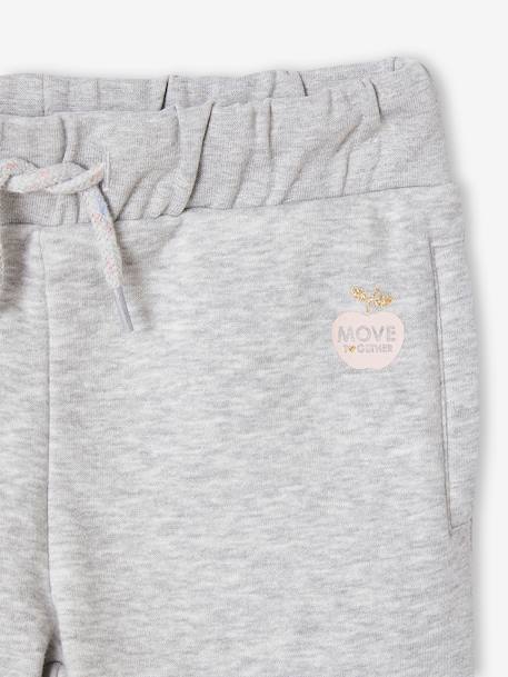 Pantalón jogging de felpa, para niña AZUL MEDIO LISO CON MOTIVOS+GRIS CLARO JASPEADO+ROSA CLARO LISO CON MOTIVOS 