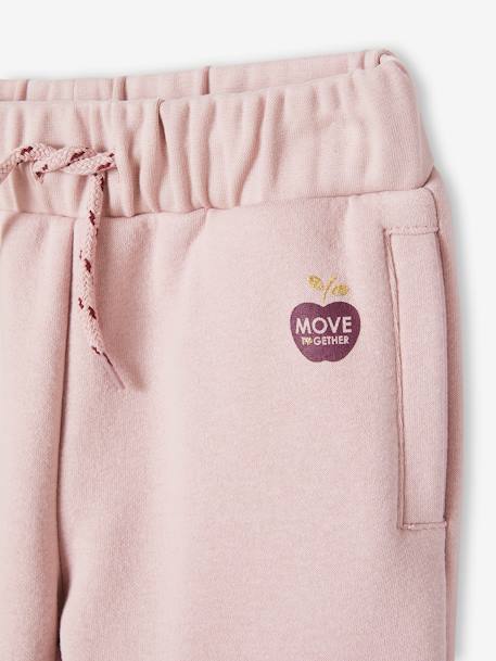 Pantalón jogging de felpa, para niña AZUL MEDIO LISO CON MOTIVOS+GRIS CLARO JASPEADO+ROSA CLARO LISO CON MOTIVOS 