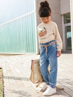 Niña-Vaqueros-Vaquero estilo paperbag y su cinturón de flores, niña