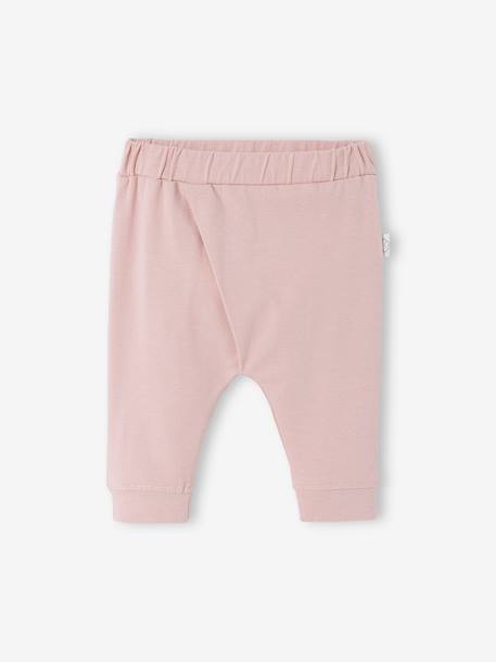 Pantalón de punto ligero para bebé recién nacido ROSA MEDIO LISO 