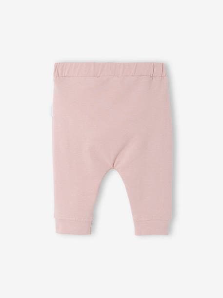 Pantalón de punto ligero para bebé recién nacido ROSA MEDIO LISO 