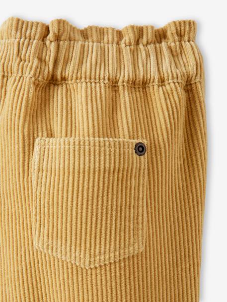 Pantalón de pana para bebé AMARILLO MEDIO LISO 