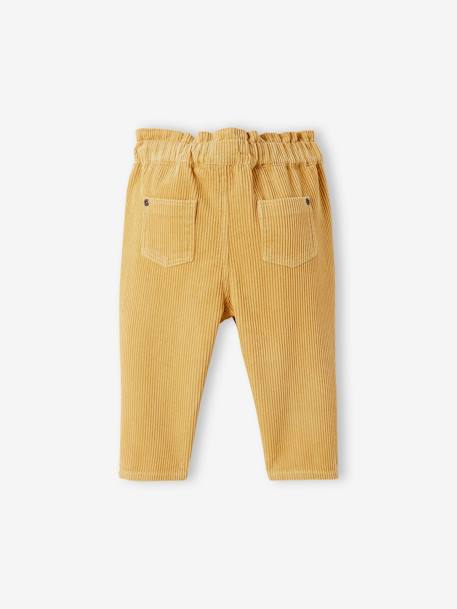 Pantalón de pana para bebé AMARILLO MEDIO LISO 