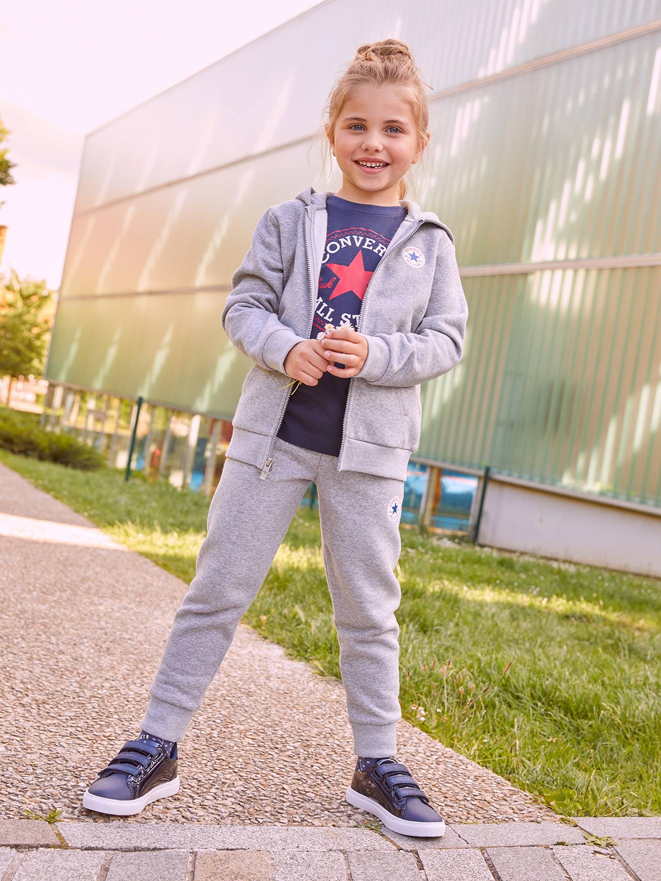 Camiseta infantil Core Chuck Patch de CONVERSE azul marino