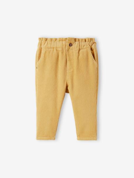 Pantalón de pana para bebé AMARILLO MEDIO LISO 