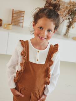 Niña-Camisas y Blusas-Blusa con volante de gasa de algodón, para niña