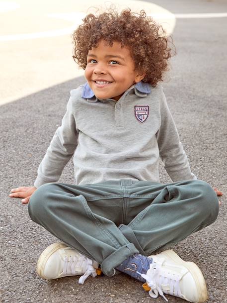 Pantalón chino fácil de llevar, para niño AZUL OSCURO LISO CON MOTIVOS+beige+VERDE MEDIO LISO CON MOTIVOS 