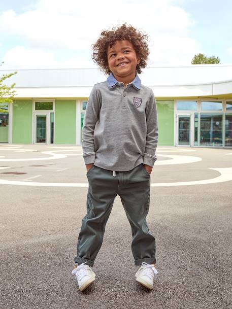 Pantalón chino fácil de llevar, para niño AZUL OSCURO LISO CON MOTIVOS+VERDE MEDIO LISO CON MOTIVOS 