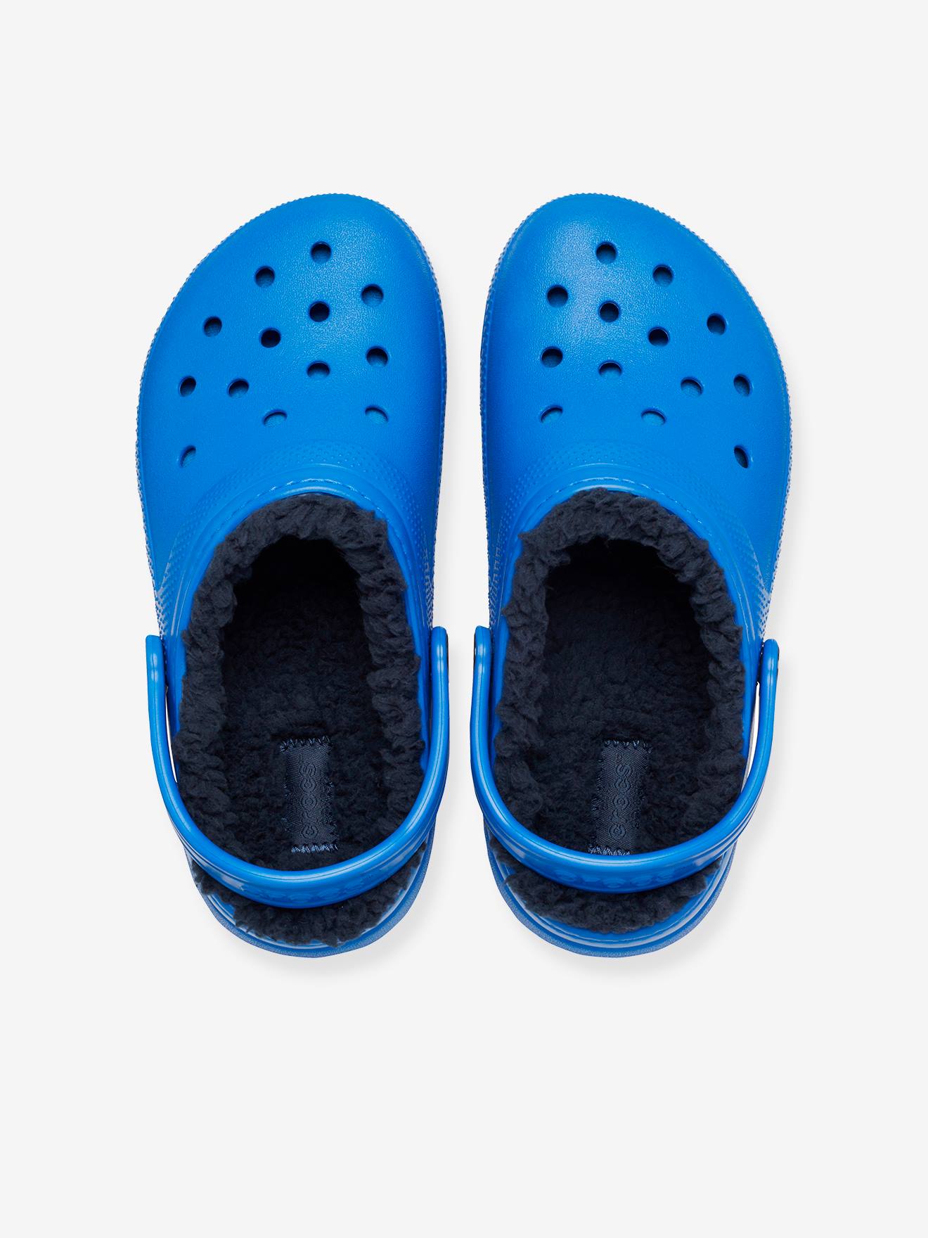 Blue classic lined fashion crocs