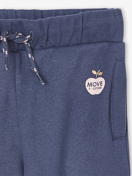 Pantalón jogging de felpa, para niña AZUL MEDIO LISO CON MOTIVOS+GRIS CLARO JASPEADO+ROSA CLARO LISO CON MOTIVOS 