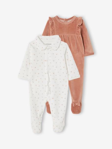 Pijama manta manga larga velour bebé Ositos rosa