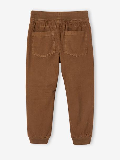 Pantalón jogger con forro polar fácil de vestir, para niño AZUL OSCURO LISO CON MOTIVOS+BEIGE MEDIO LISO CON MOTIVOS 