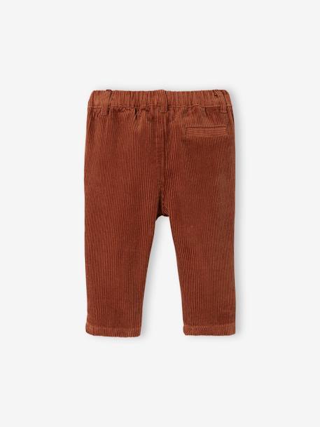 Pantalón de pana para bebé MARRON MEDIO LISO 