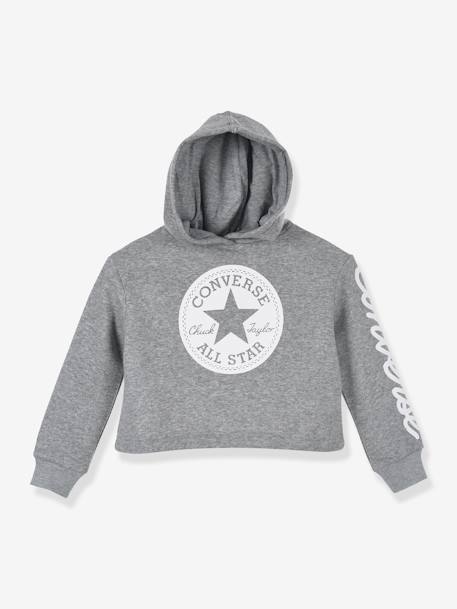 Sudadera con capucha Chuck Patch Cropped Hoodie CONVERSE gris+rosa 