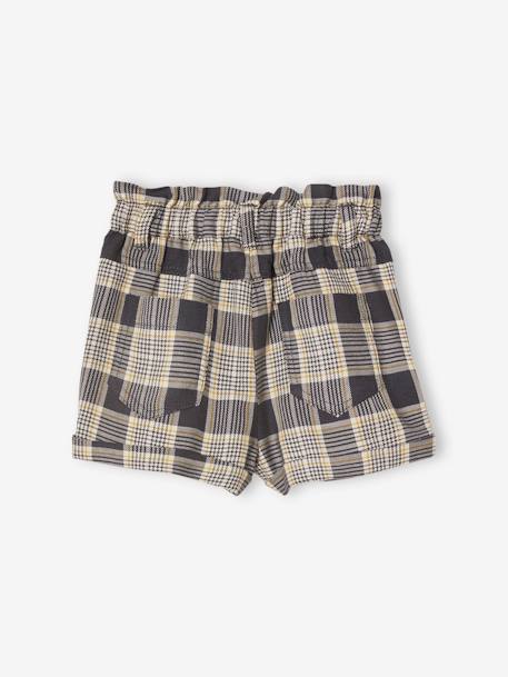 Short a cuadros para bebé niña cuadros gris 