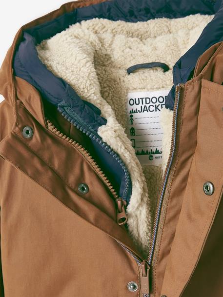 Parka 3 en 1 con cazadora desmontable, niño azul intenso+AZUL MEDIO LISO CON MOTIVOS+MARRON OSCURO LISO CON MOTIVOS+VERDE MEDIO LISO CON MOTIVOS 