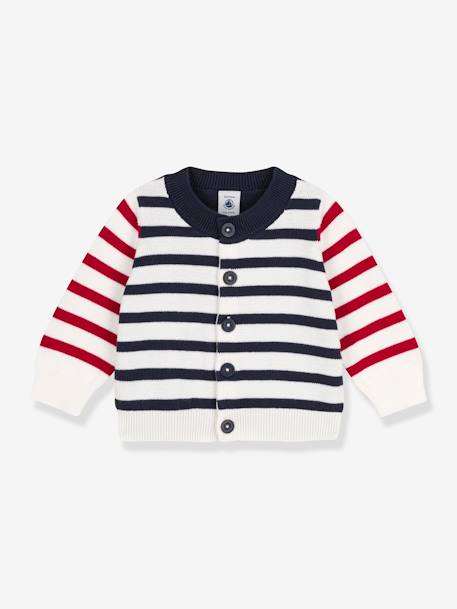 Cárdigan de punto tricot de algodón para bebé PETIT BATEAU crudo 