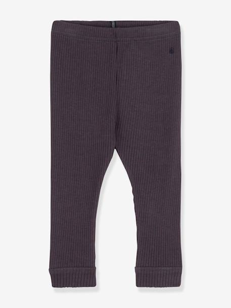 Legging de punto de canalé de algodón orgánico PETIT BATEAU gris 