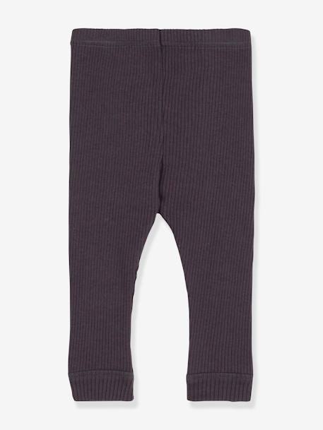 Legging de punto de canalé de algodón orgánico PETIT BATEAU gris 