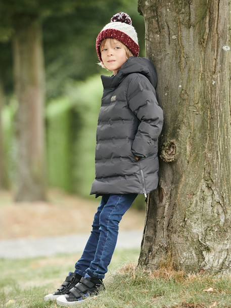 Gorro de punto trenzado, para niño ROJO OSCURO BICOLOR/MULTICOLOR 