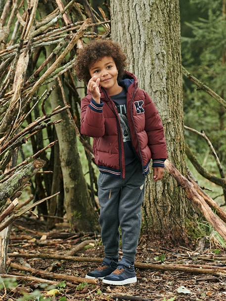 Zapatillas de caña alta con cordones y piezas autoadherentes, niño AZUL OSCURO LISO 