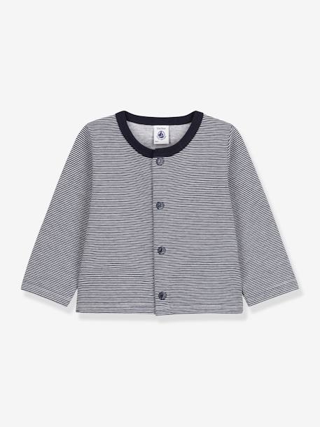 Bebé-Sudaderas, jerséis y chaquetas de punto-Chaquetas de punto-Cárdigan de punto grueso milrayas para bebé - PETIT BATEAU