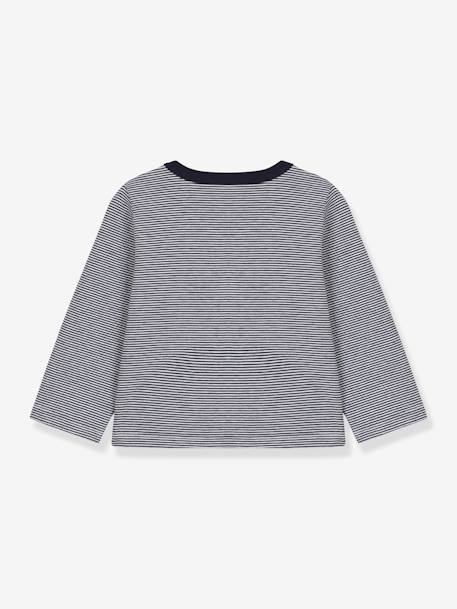 Cárdigan de punto grueso milrayas para bebé - PETIT BATEAU azul marino 