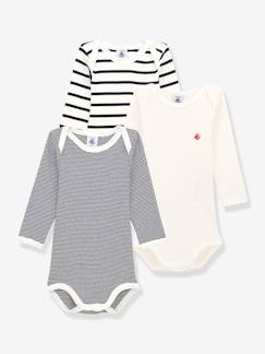 -Lote de 3 bodies de manga larga PETIT BATEAU