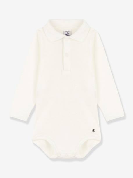 Algodón orgánico-Bebé-Bodies-Body de manga larga con cuello polo de algodón bio PETIT BATEAU