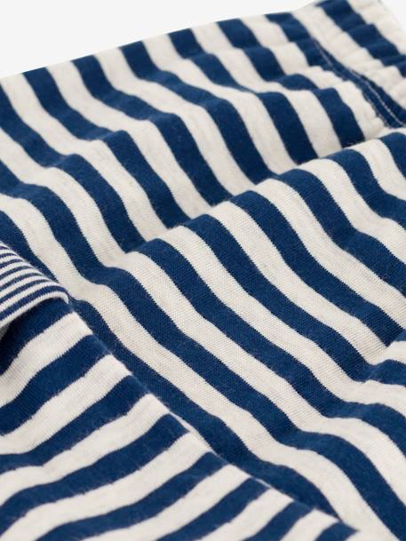 Pantalón a rayas de tejido túbico para bebé - PETIT BATEAU azul 