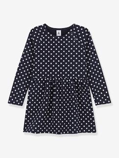 Niña-Vestidos-Vestido de lunares de manga larga de felpa PETIT BATEAU