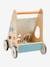 Carrito andador con frenos de madera FSC® BLANCO MEDIO LISO CON MOTIVOS 