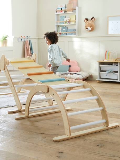 Puente de escalada de madera FSC® BEIGE MEDIO LISO CON MOTIVOS 