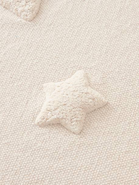 Alfombra rectangular con relieve de luna y estrellas Luna BEIGE CLARO LISO CON MOTIVOS 