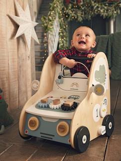 Juguetes-Carrito andador con frenos Coche de madera FSC®