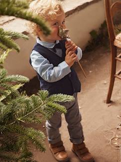 -Conjunto para bebé niño de ceremonia con chaleco de punto + camisa + pajarita + pantalón