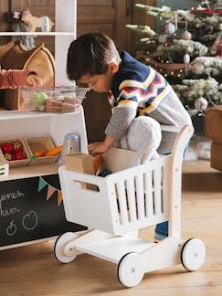 -Carrito de compras de madera