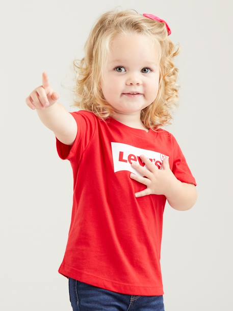 Camiseta Batwing Levi's, bebé blanco+rojo 