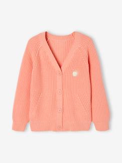 Niña-Jerséis, chaquetas de punto, sudaderas-Chaquetas de punto-Chaqueta de punto perlado para niña