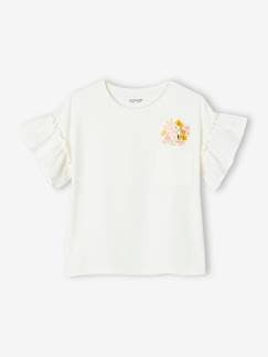 Camiseta con mangas con volantes de bordado inglés, para niña