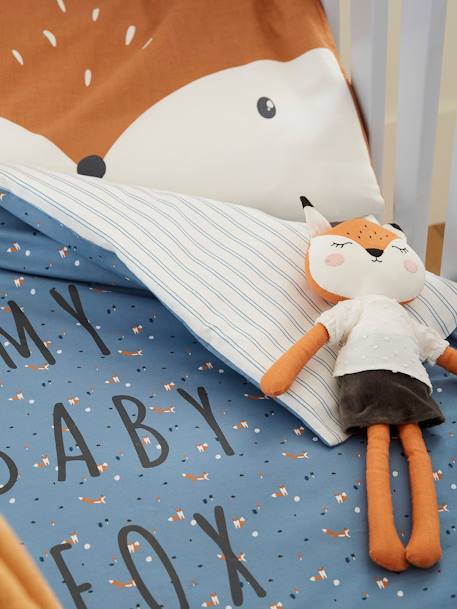 Funda nórdica para bebé Baby Fox AZUL MEDIO LISO CON MOTIVOS 