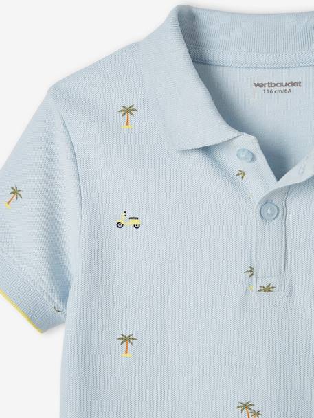 Polo de punto piqué con estampado para niño azul estampado+crudo 