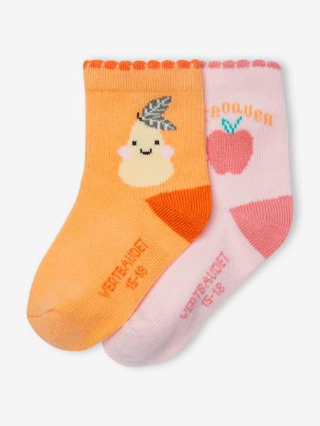 Bebé-Pack de 2 pares de calcetines «Fruta» para bebé