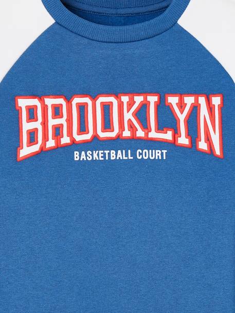 Sudadera deportiva «colorblock» del equipo de Brooklyn para niño azul eléctrico+nuez de pacana 