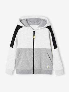 Niño-Sudadera deportiva con cremallera y capucha efecto colorblock niño