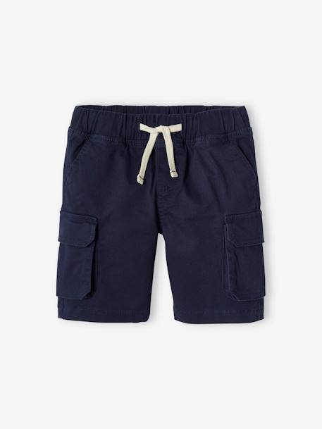 Short estilo cargo fácil de vestir para niño azul marino+beige+caqui 