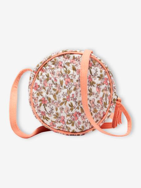 Bolso redondo acolchado con estampado de flores para niña nude 