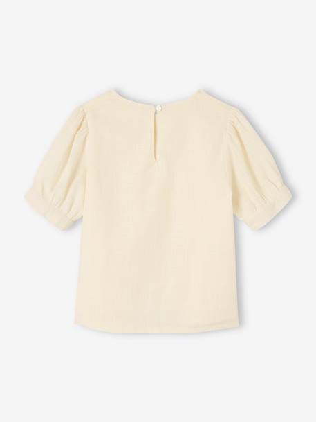 Blusa con encaje efecto lino para niña crudo 