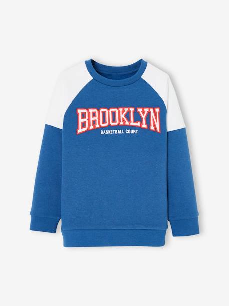 Sudadera deportiva «colorblock» del equipo de Brooklyn para niño azul eléctrico+nuez de pacana 