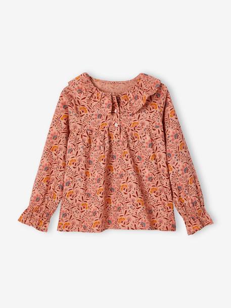 Blusa con estampado de flores para niña crudo+rosa+rosado+verde agua+verde pino 